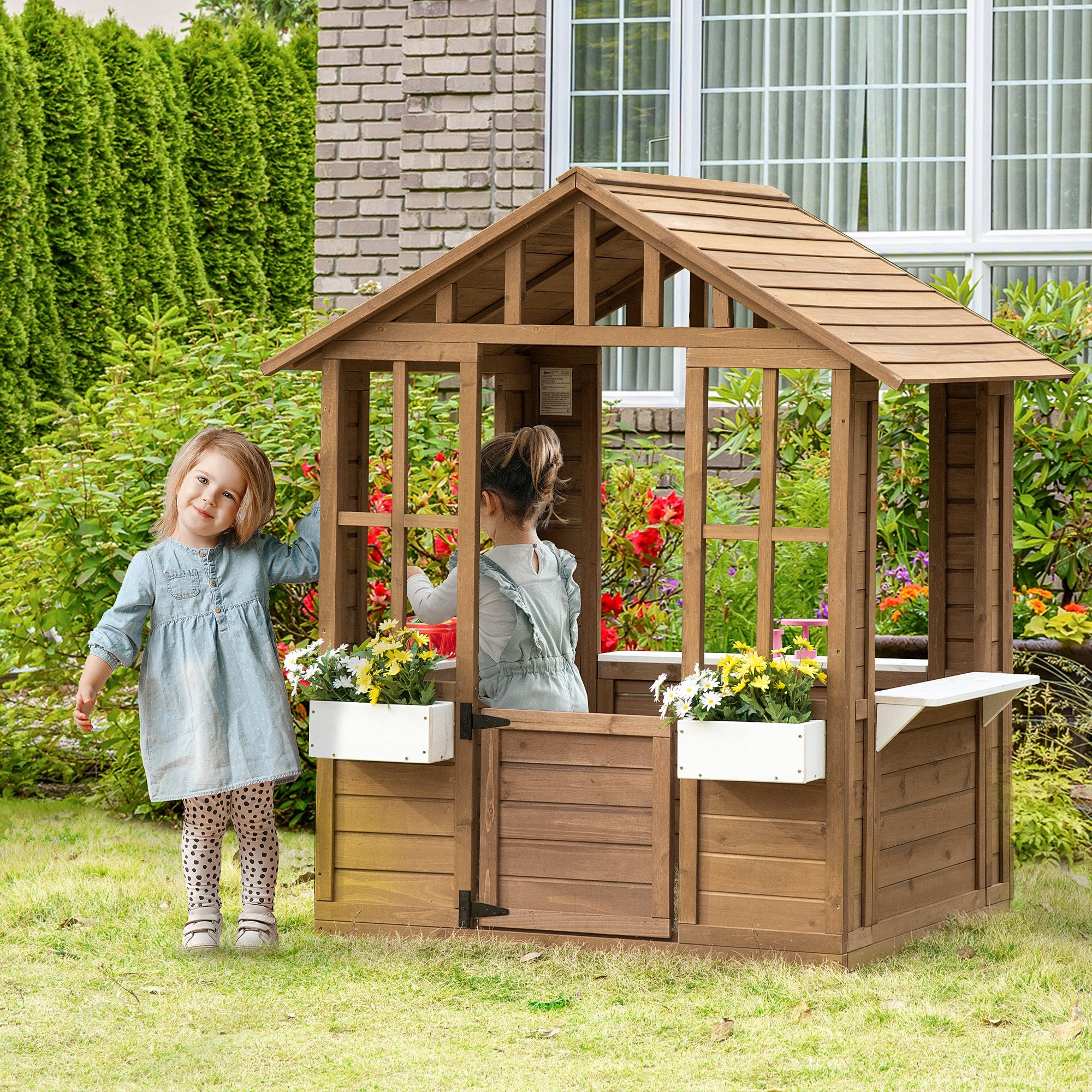 Playhouse for Kids Outdoor with Working Door