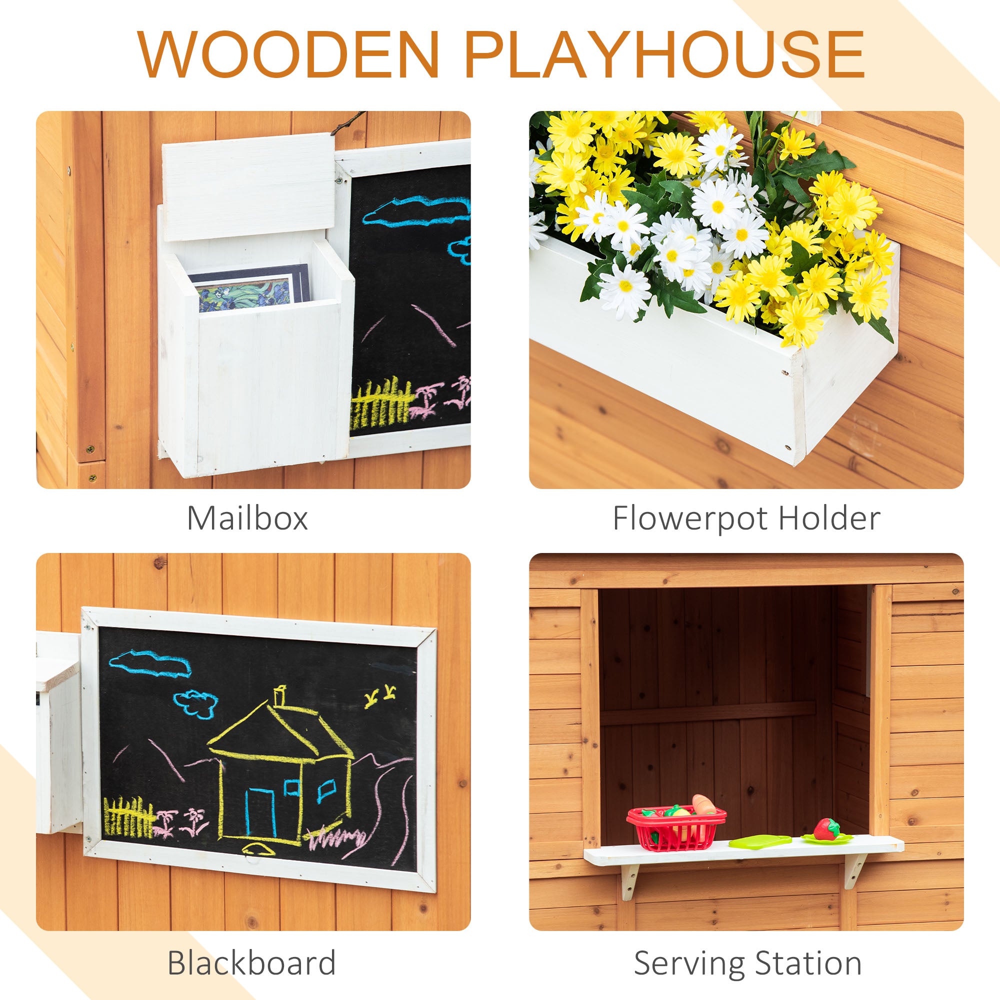 Playhouse for Kids Outdoor with Working Door