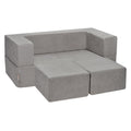 Kids Couch, 4Pcs Modular Kids Play Couch, Toddler Couch Sofa Bed, Kids Chair Seat Playroom Furniture, Child Sectional Sofa With Removable Cover For Kids Girls & Boys, Grey